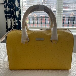 NWT Kate Spade New York Melinda Yellow Ostrich Handle Bag